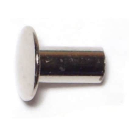 Midwest Fastener Tubular Rivet, Truss Head, 3/16 in Dia., 1/4 in L, Steel Body, 72 PK 61874